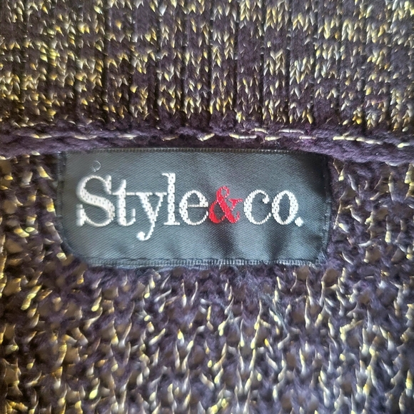 Black Shawl Neck Cardigan with Gold Thread XL New Condition - Picture 4 of 4